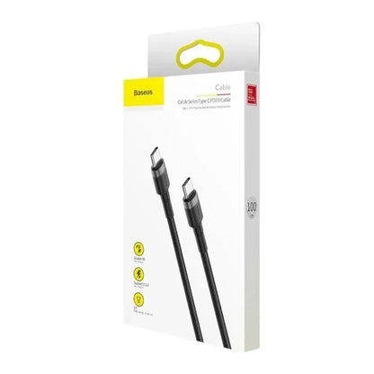 USB-C - USB-C Baseus Cafule -data- ja latauskaapeli, 60W, 2m, 3 kappaleen setti, Musta S0TV002132