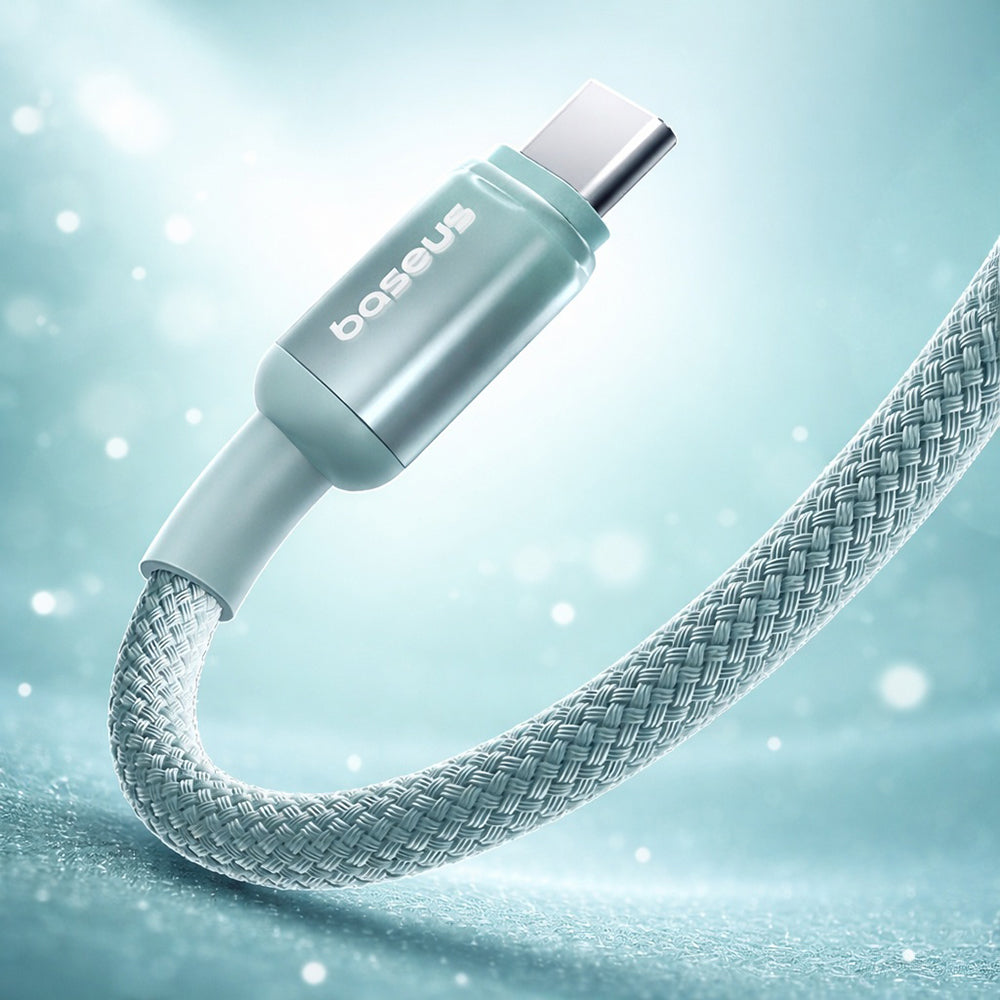 USB-C - USB-C Baseus Discolor Data- ja Latauskaapeli, 100W, 1m, Sinivihreä E0420702