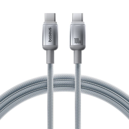 USB-C - USB-C Baseus Discolor Data- ja Latauskaapeli, 100W, 1m, Hopea E0420701