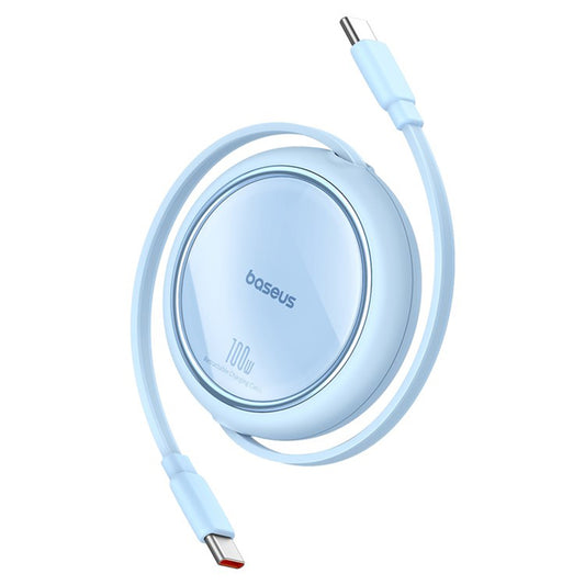 USB-C - USB-C Baseus Free2Draw Mini Retractable -data- ja latauskaapeli, 100W, 1m, Sininen P10364500311-00