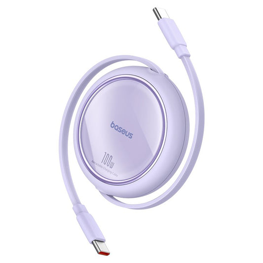 USB-C - USB-C Baseus Free2Draw Mini Retractable -data- ja latauskaapeli, 100W, 1m, Violetti P10364500511-00