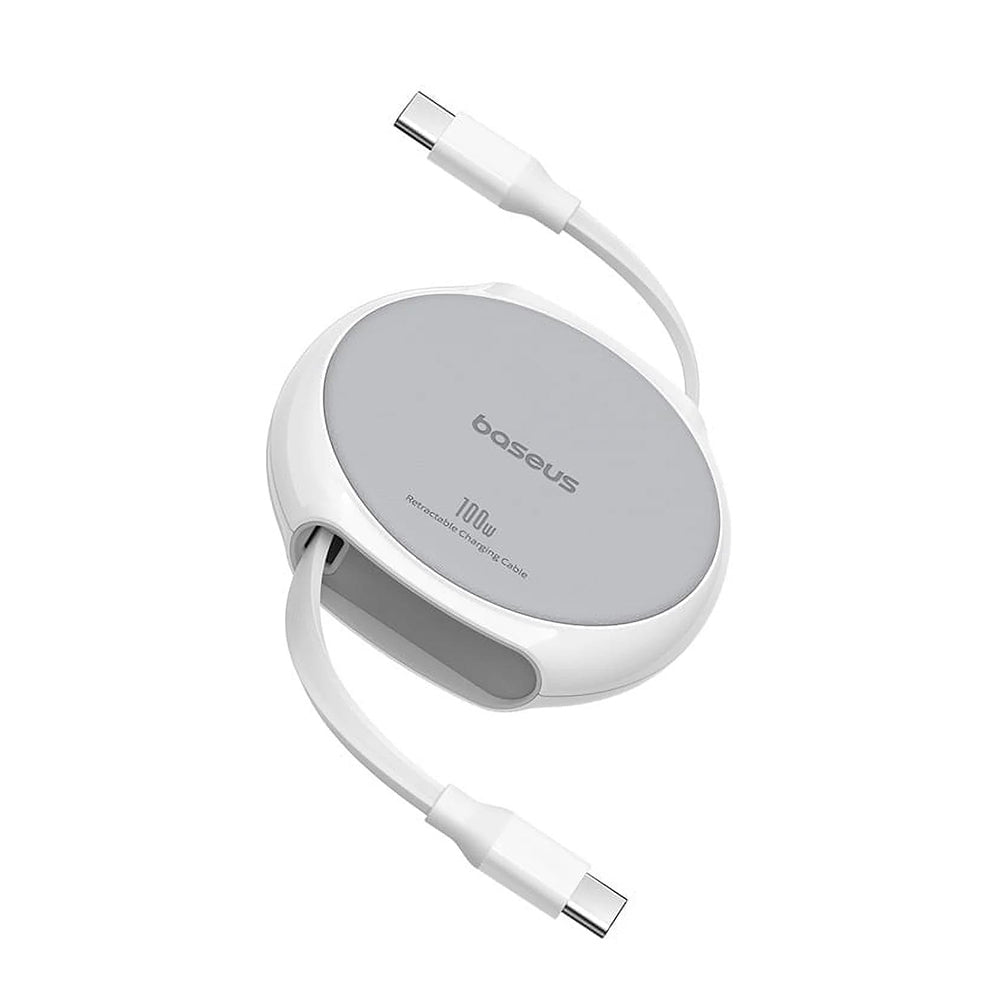 USB-C - USB-C Baseus Pathfinder Retractable -data- ja latauskaapeli, 100W, 1m, Valkoinen P10368400211-00
