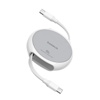 USB-C - USB-C Baseus Pathfinder Retractable -data- ja latauskaapeli, 100W, 1m, Valkoinen P10368400211-00