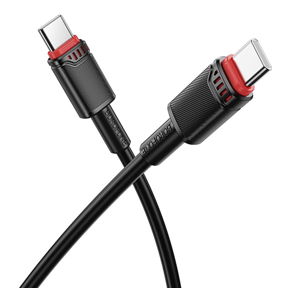 USB-C - USB-C -data- ja latauskaapeli Borofone BX110 Beneficio, 60W, 1m, Musta
