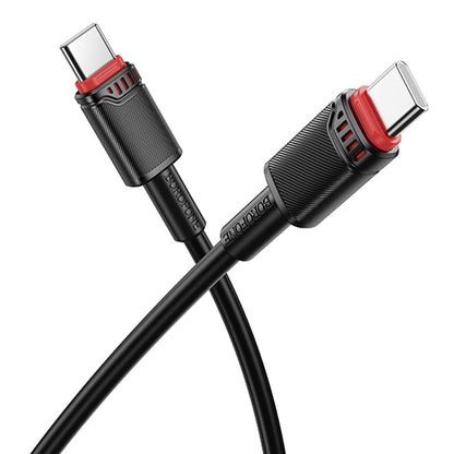 USB-C - USB-C -data- ja latauskaapeli Borofone BX110 Beneficio, 60W, 1m, Musta