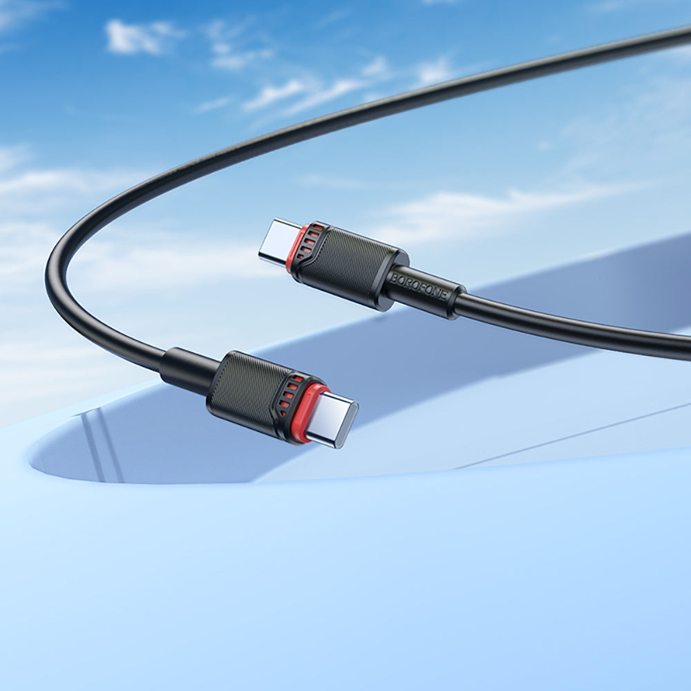 USB-C - USB-C -data- ja latauskaapeli Borofone BX110 Beneficio, 60W, 1m, Musta