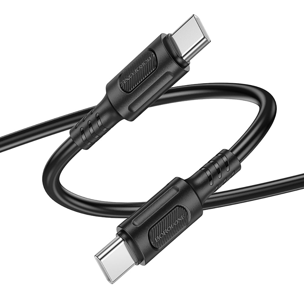 USB-C - USB-C Borofone BX111 Feliz -data- ja latauskaapeli, 60W, 1m, Musta
