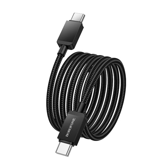 USB-C - USB-C Borofone BX120 Placer -data- ja latauskaapeli, 60W, 1m, Musta