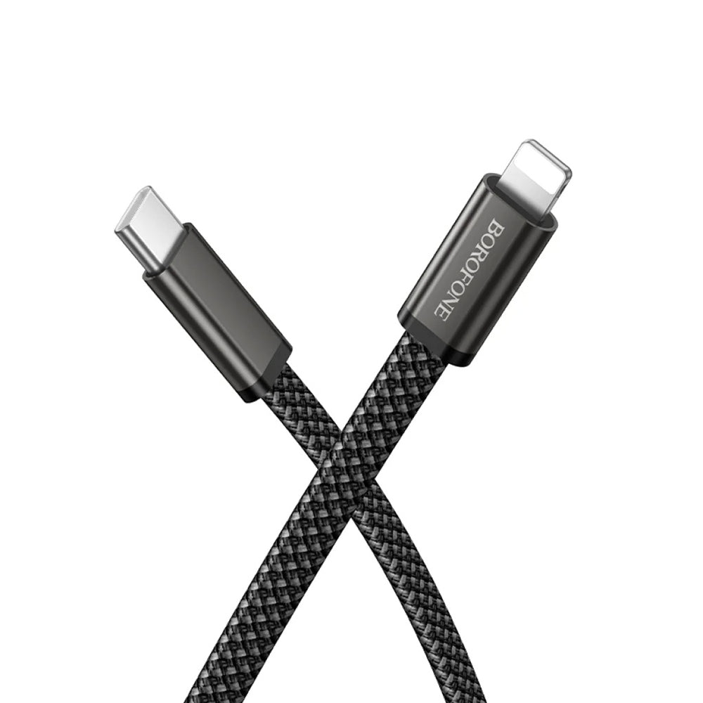 USB-C - USB-C Borofone BX124 Peace Tietojen siirto- ja latauskaapeli, 30W, 1m, Musta