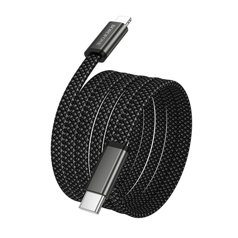 USB-C - USB-C Borofone BX124 Peace Tietojen siirto- ja latauskaapeli, 30W, 1m, Musta