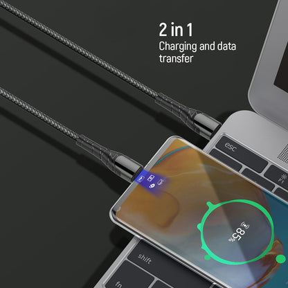 USB-C - USB-C Data- ja latauskaapeli ColorWay CW-CBPDCC040, 65W, 1m, Harmaa