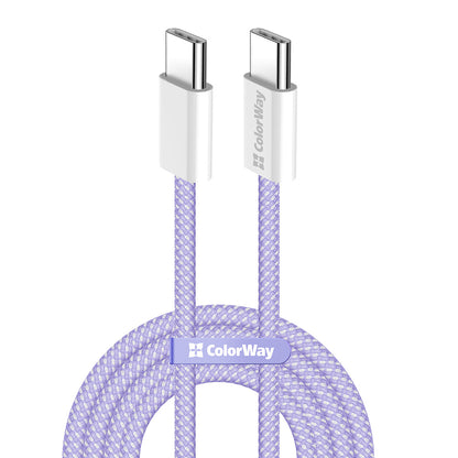 USB-C Data and Charging Cable - USB-C ColorWay CW-CBPDCC061, 60W, 1m, Purple