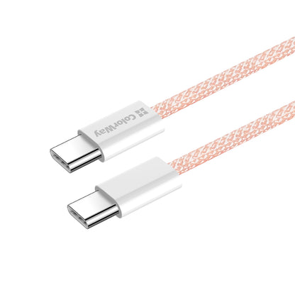 USB-C - USB-C -data- ja latauskaapeli ColorWay CW-CBPDCC061, 60W, 1m, Pinkki