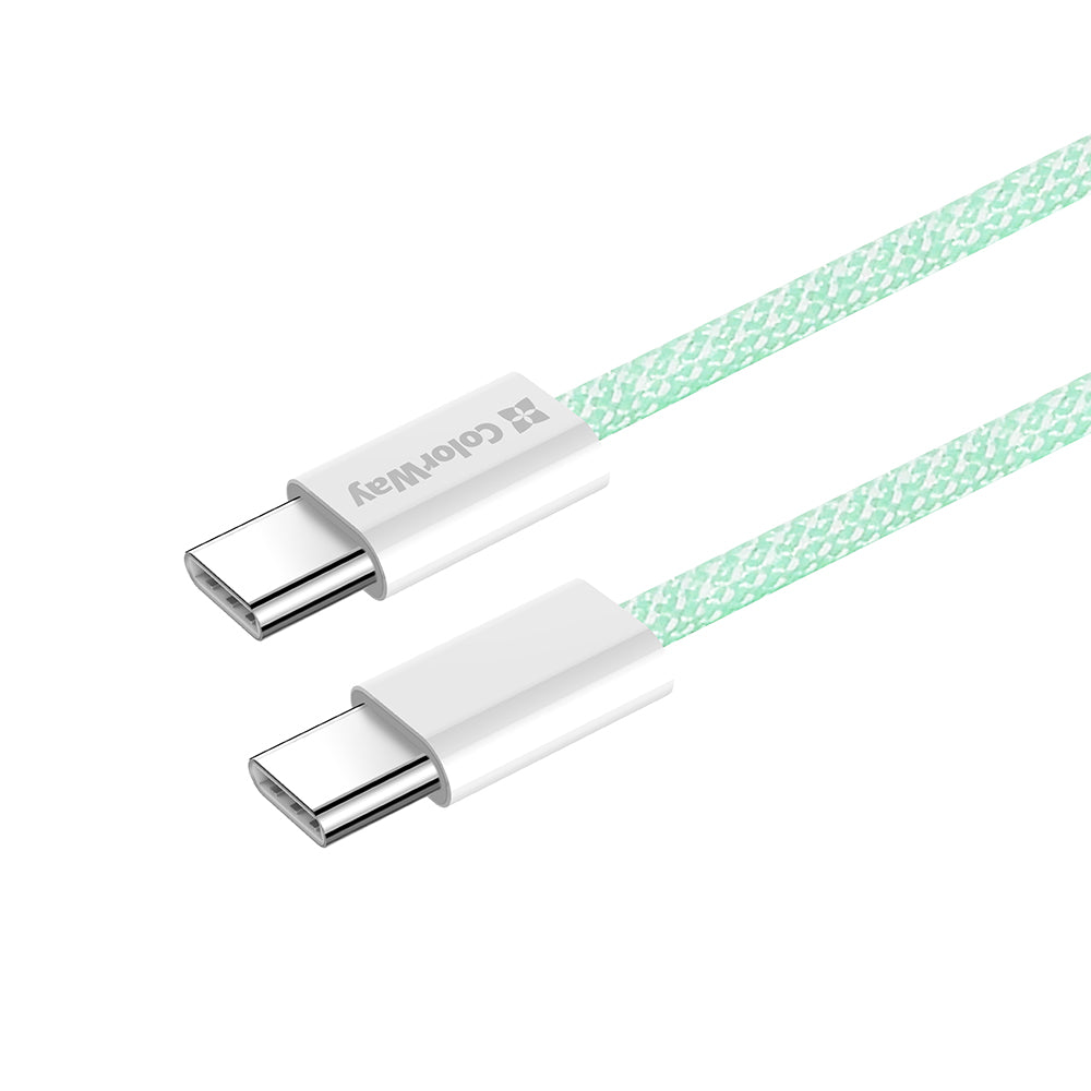 USB-C - USB-C -data- ja latauskaapeli ColorWay CW-CBPDCC061, 60W, 1m, Vihreä