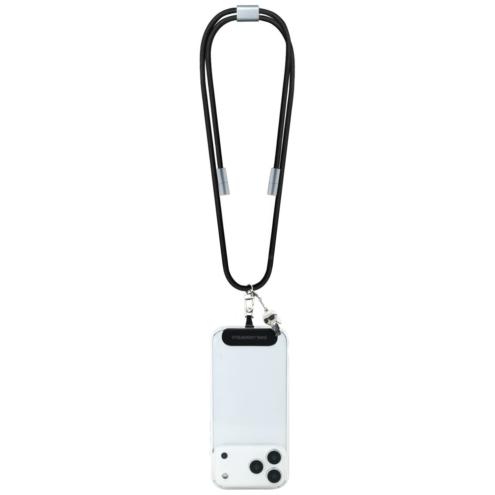 USB-C - USB-C -data- ja latauskaapeli Karl Lagerfeld Ikonik Charm, 100W, 1.5m, Musta