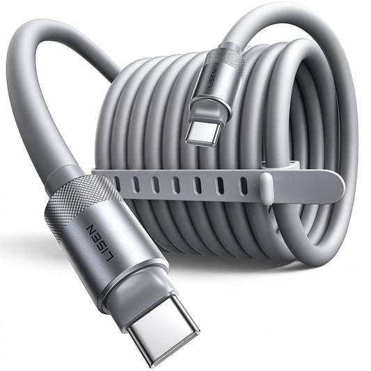 USB-C-tietojen ja latauskaapeli - USB-C Lisen L115, 100W, 3m, Harmaa YL0126010031