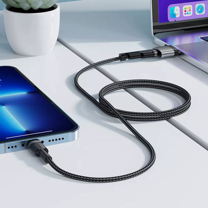 Acefast latauskaapeli, USB-C - USB-C / MagSafe 3, 240W, 1.2m, Musta
