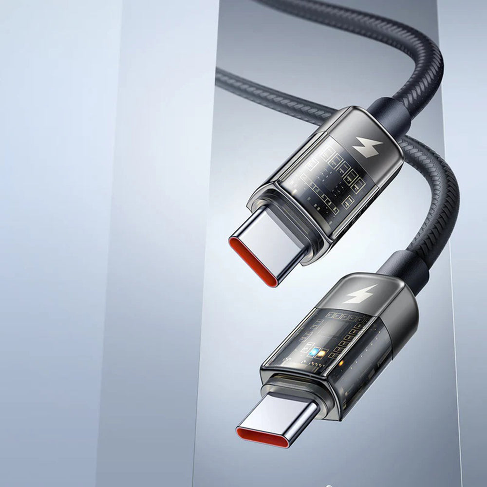 USB-C - USB-C McDodo CA-2840 Auto Power Off -data- ja latauskaapeli, 100W, 1.2m, Musta