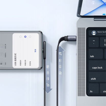 USB-C - USB-C McDodo CA-3360 Angled -data- ja latauskaapeli, 65W, 1.2m, Musta
