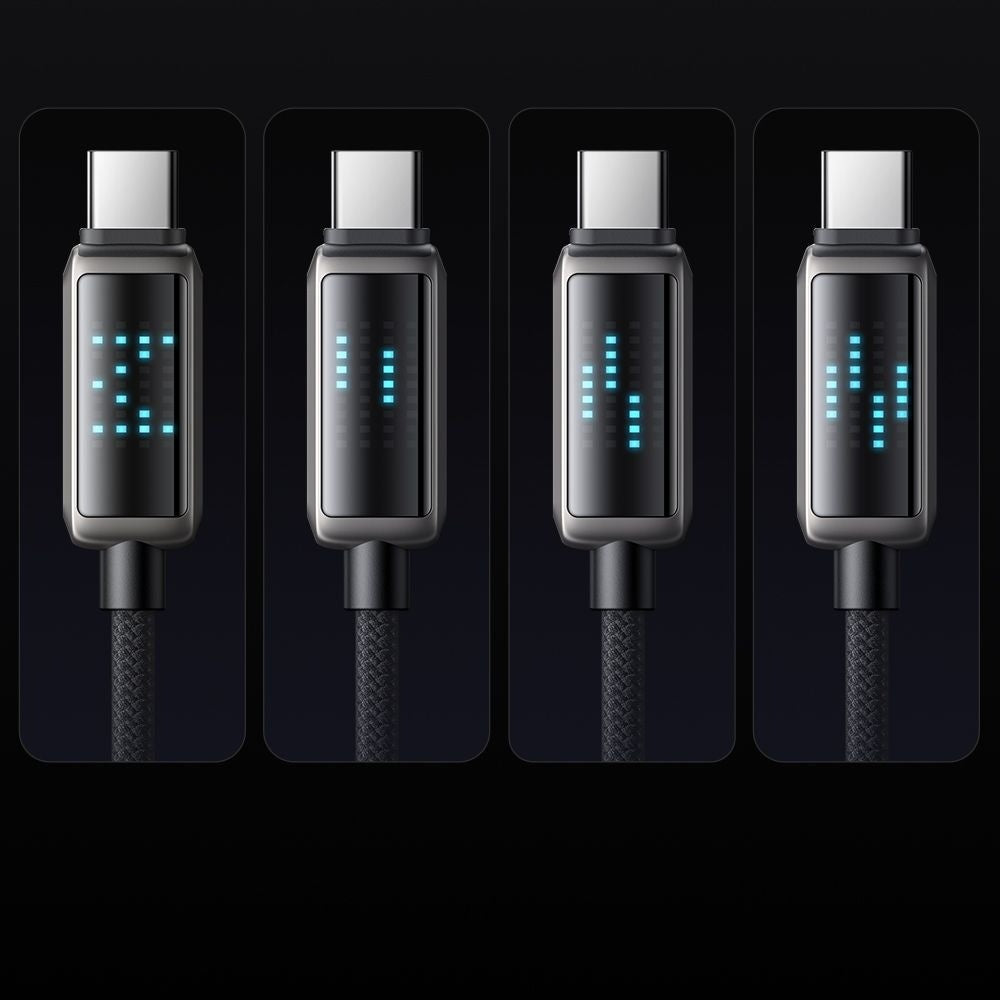 USB-C - USB-C McDodo CA-4250 Display -data- ja latauskaapeli, 100W, 1.2m, Musta