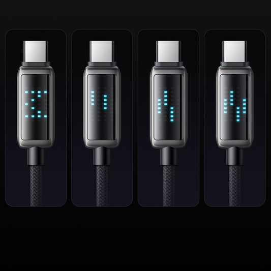 USB-C - USB-C McDodo CA-4250 Display -data- ja latauskaapeli, 100W, 1.2m, Musta