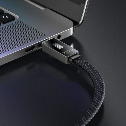 USB-C - USB-C McDodo CA-4470 Rythm Display -data- ja latauskaapeli, 100W, 1.2m, Musta