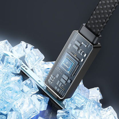 USB-C - USB-C McDodo CA-4470 Rythm Display -data- ja latauskaapeli, 100W, 1.2m, Musta