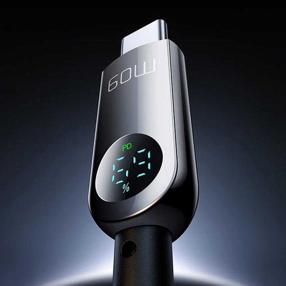 USB-C - USB-C McDodo CA-4780 Display -data- ja latauskaapeli, 60W, 1.2m, Musta