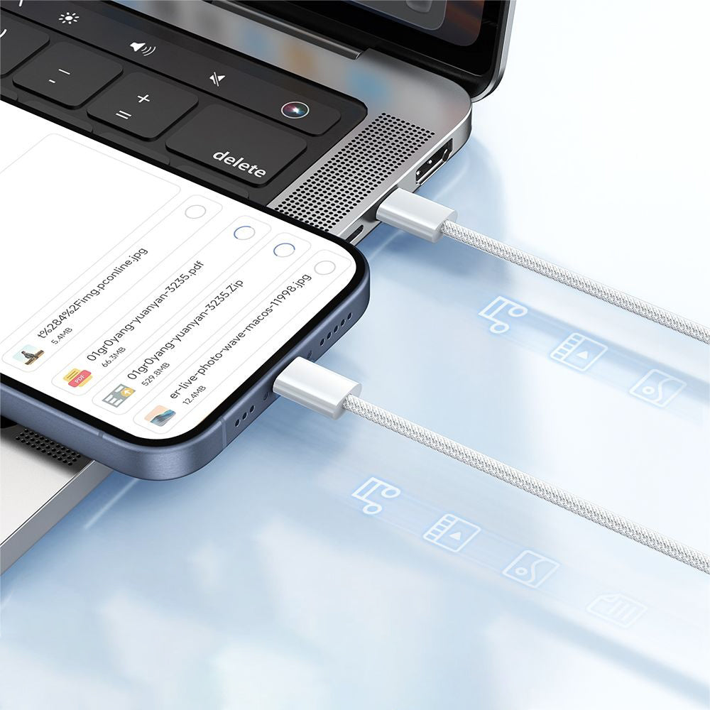 USB-C - USB-C McDodo CA-5690 Data- ja Latauskaapeli, 60W, 1m, Valkoinen