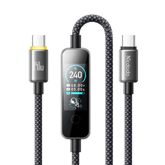 USB-C-tietojen ja latauksen kaapeli - USB-C McDodo CA-8750 Näyttö, 240W, 1,2m, Musta