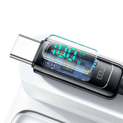 USB-C - USB-C McDodo CA-8820 Display -data- ja latauskaapeli, 100W, 1.2m, Musta