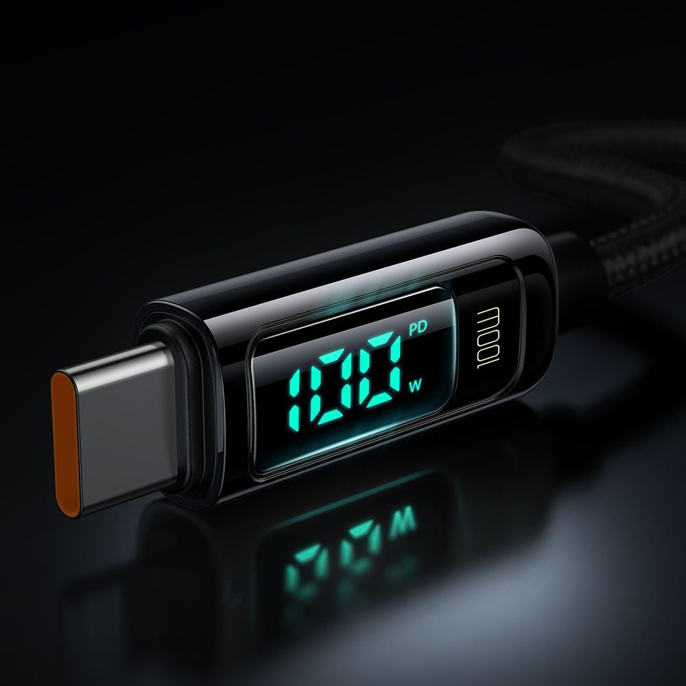 USB-C - USB-C McDodo CA-8820 Display -data- ja latauskaapeli, 100W, 1.2m, Musta