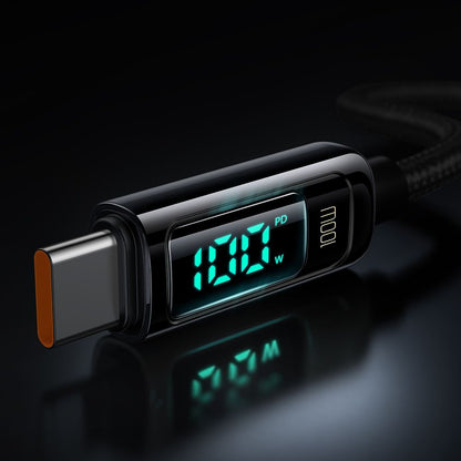 USB-C - USB-C McDodo CA-8820 Display -data- ja latauskaapeli, 100W, 1.2m, Musta