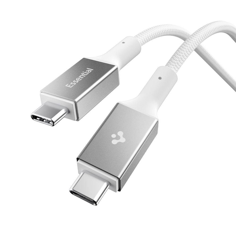 USB-C - USB-C Data- ja Latauskaapeli Spigen EB10010CC, 100W, 1m, Valkoinen