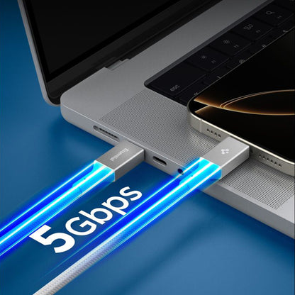 USB-C - USB-C Data- ja Latauskaapeli Spigen EB10010CC, 100W, 1m, Valkoinen