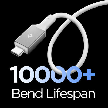 USB-C - USB-C Data- ja Latauskaapeli Spigen EB24012CC, 240W, 1.2m, Valkoinen