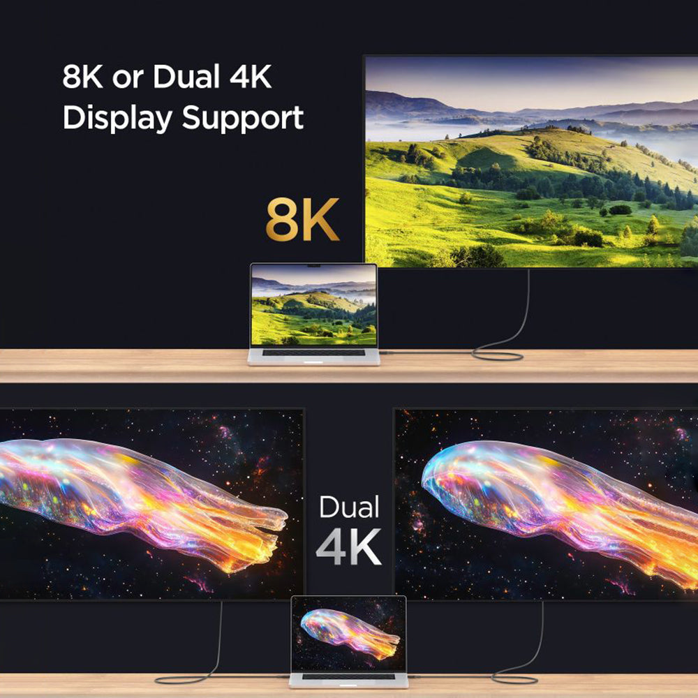 USB-C - USB-C Data- ja latauskaapeli Spigen EB24015CC, 240W, 1.5m, Musta ACA10423