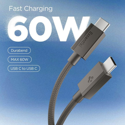 USB-C-tietojen ja latauskaapeli - USB-C Spigen EB6015CC, 60W, 1,5m, harmaa ACA10418