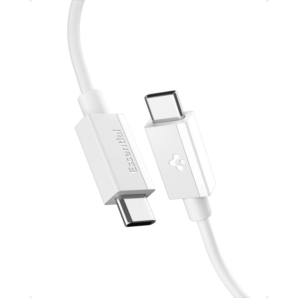 USB-C - USB-C Spigen Essential -data- ja latauskaapeli, 60W, 1m, Valkoinen