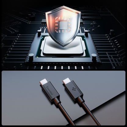 USB-C - USB-C Spigen Essential -data- ja latauskaapeli, 60W, 2m, Musta