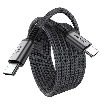 USB-C-tietojen ja latauksen kaapeli - USB-C Techsuit TitanSync Pro CX2, 240W, 2m, Harmaa