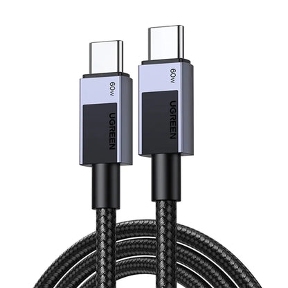 USB-C - USB-C UGREEN L524 -data- ja latauskaapeli, 60W, 1m, Harmaa