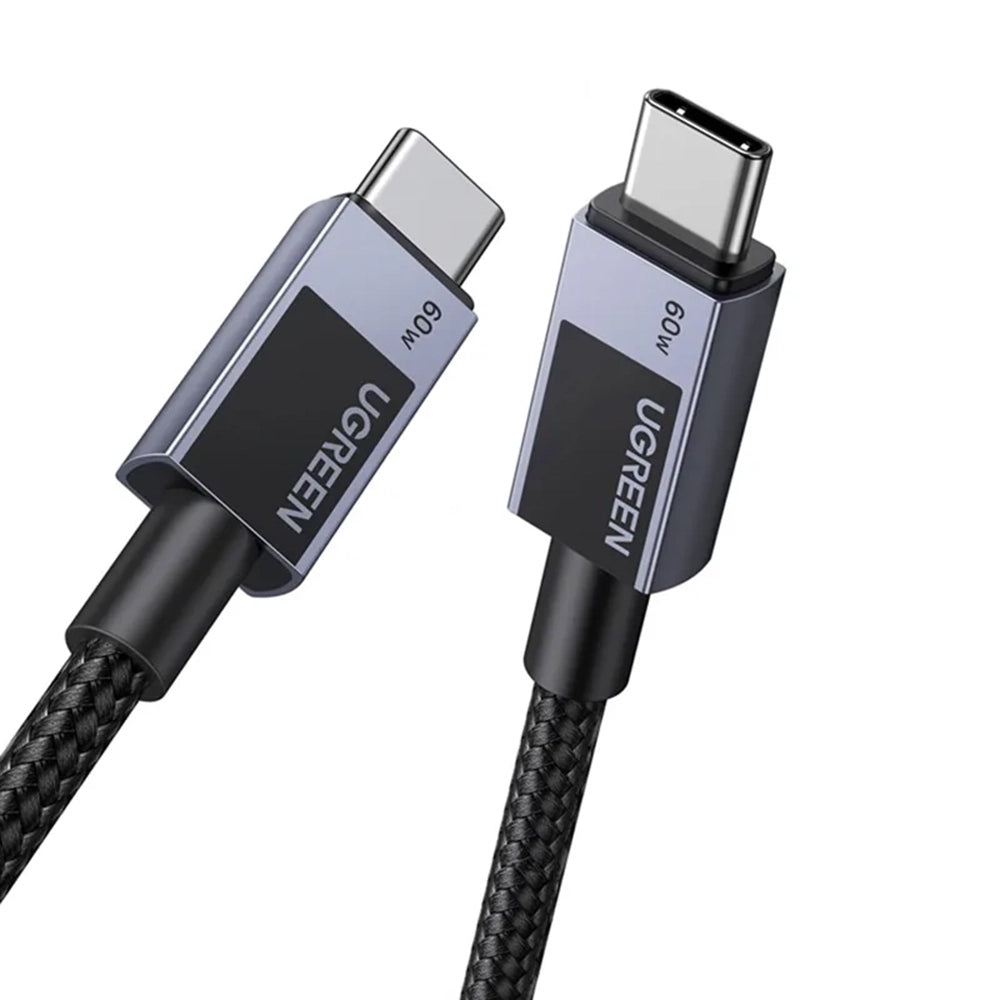 USB-C - USB-C UGREEN L524 -data- ja latauskaapeli, 60W, 1m, Harmaa