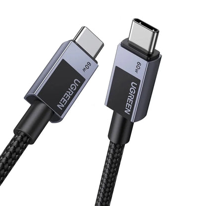 USB-C - USB-C UGREEN L524 -data- ja latauskaapeli, 60W, 1m, Harmaa