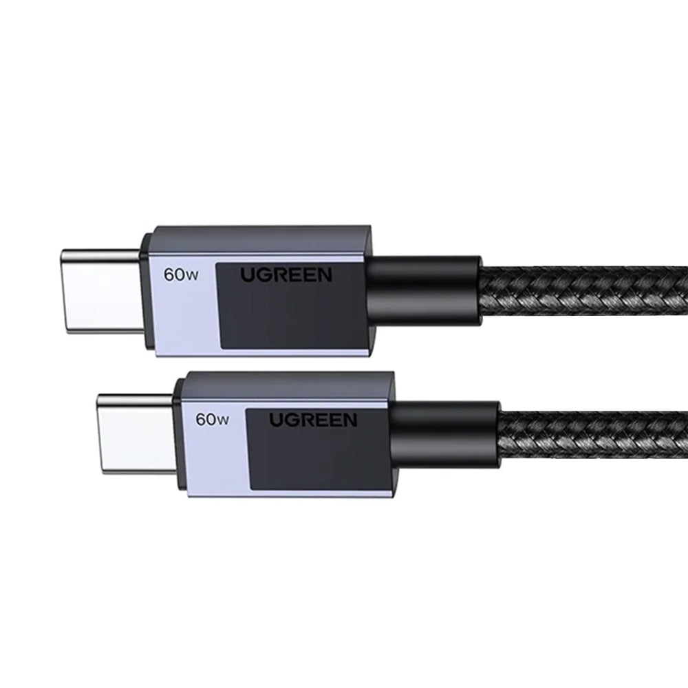 USB-C - USB-C UGREEN L524 -data- ja latauskaapeli, 60W, 1m, Harmaa