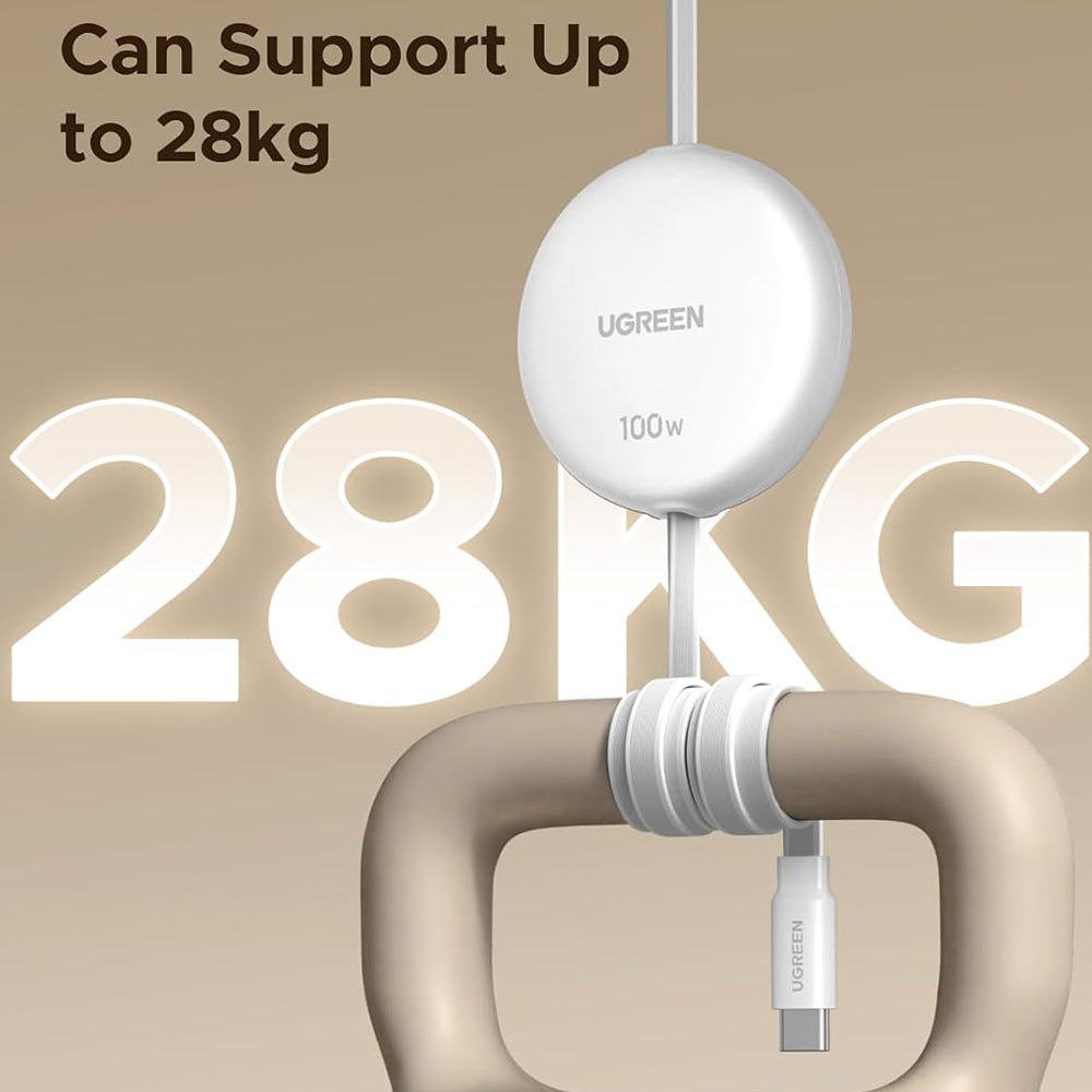 USB-C - USB-C UGREEN L531 Data- ja Latauskaapeli, 100W, 1m, Valkoinen