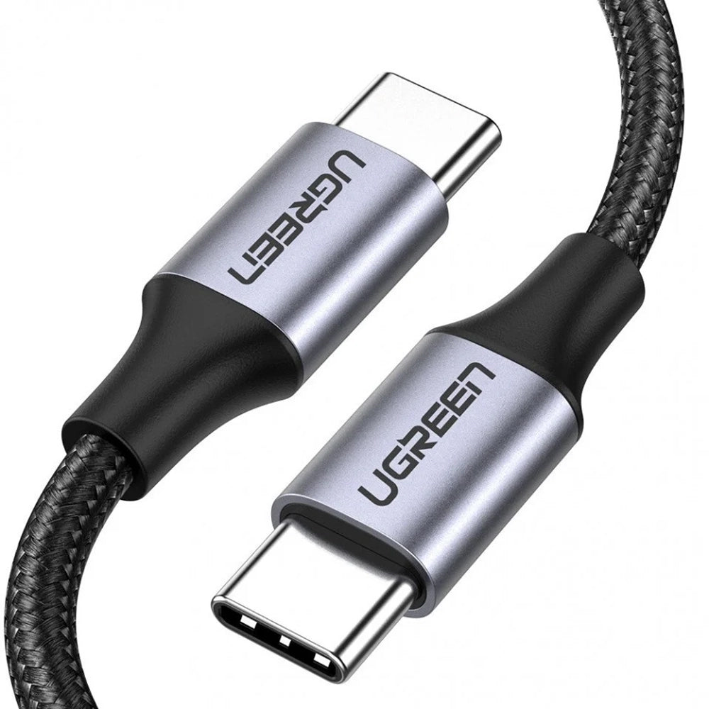 USB-C–USB-C-datakaapeli ja latauskaapeli UGREEN US261 (50152), 60 W, 2 m, harmaa