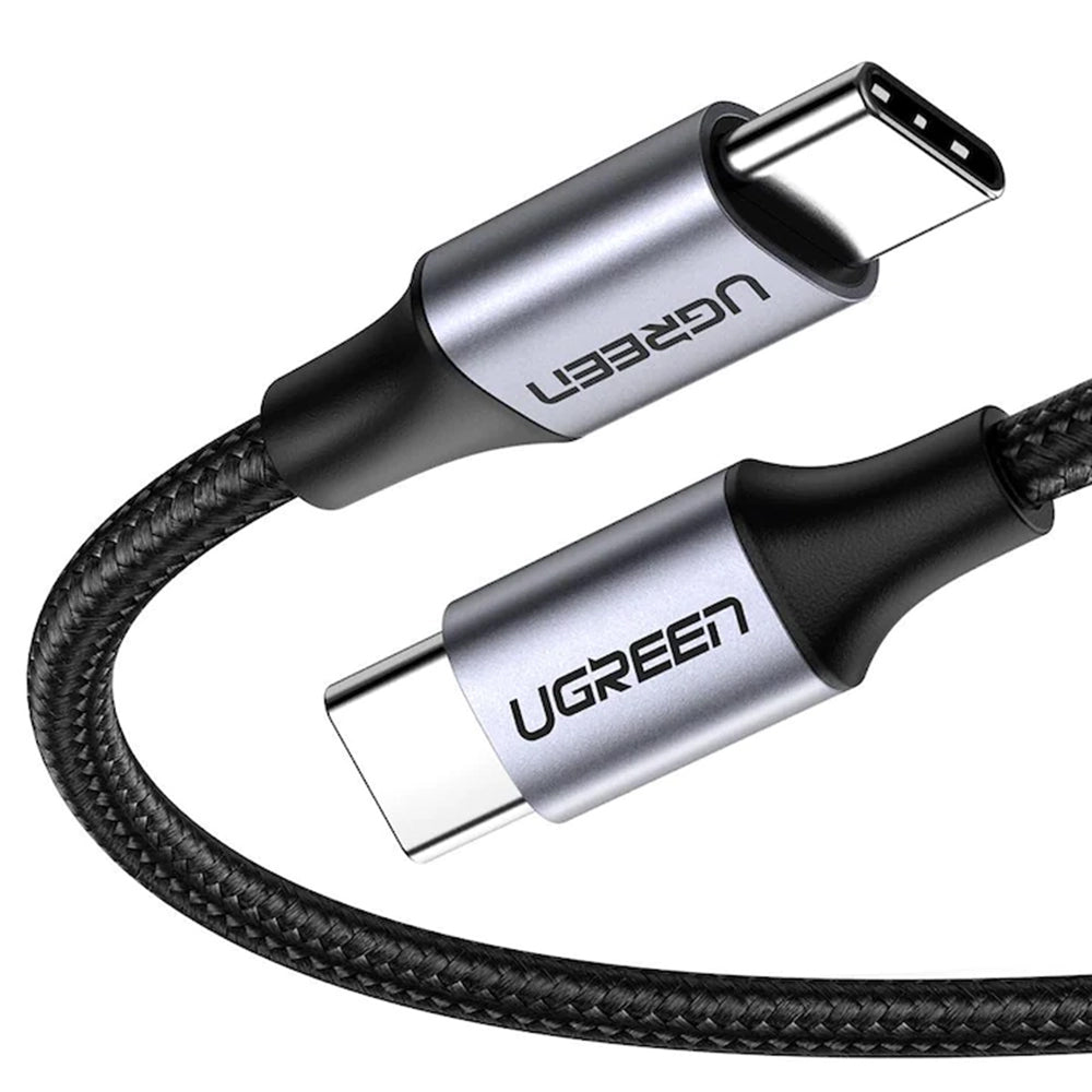 USB-C–USB-C-datakaapeli ja latauskaapeli UGREEN US261 (50152), 60 W, 2 m, harmaa