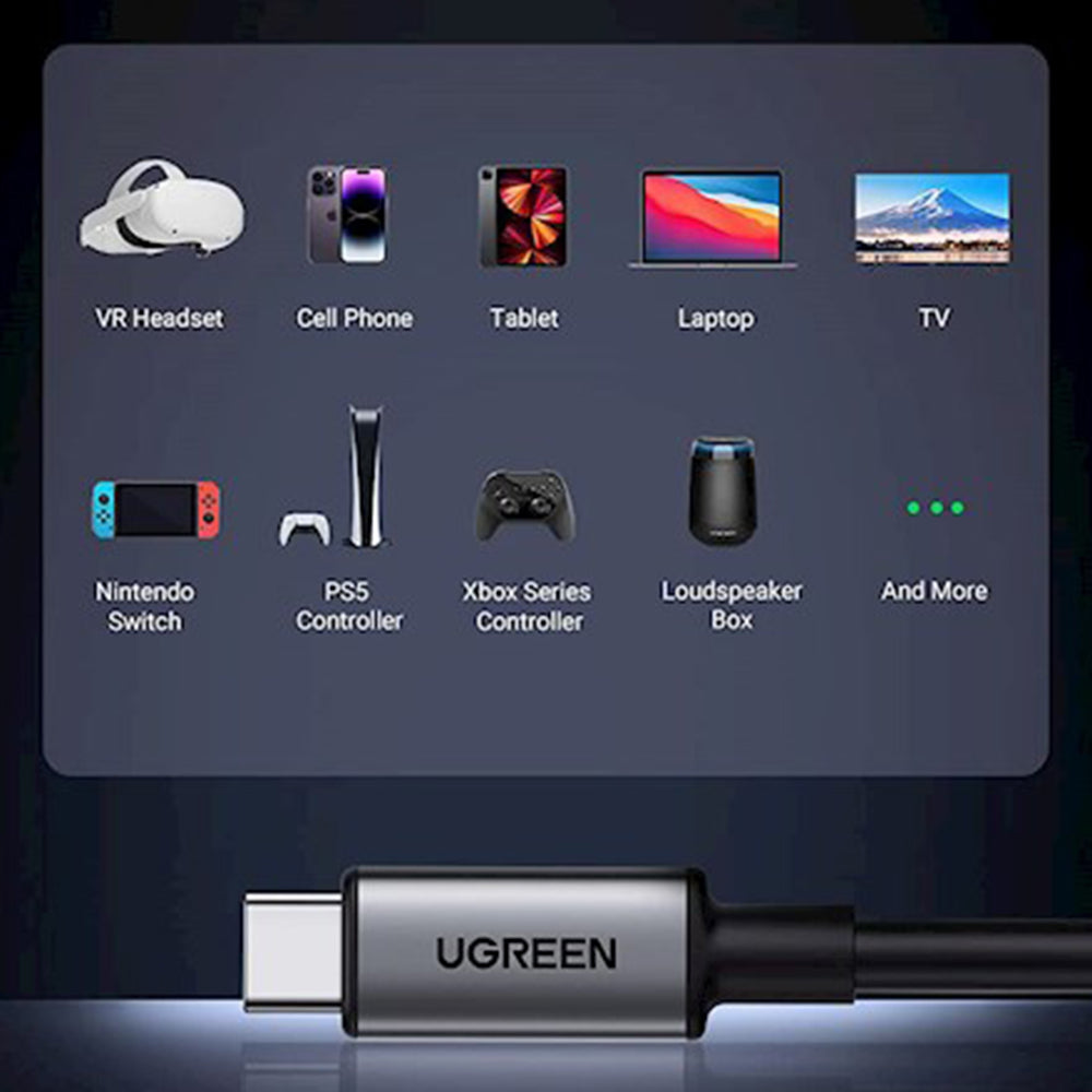 USB-C - USB-C UGREEN US551 (90629) Kulma, 60W, 5m, Musta