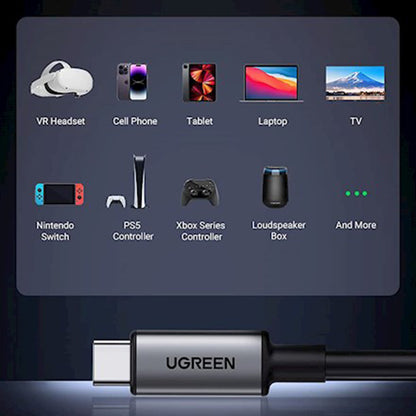 USB-C - USB-C UGREEN US551 (90629) Kulma, 60W, 5m, Musta